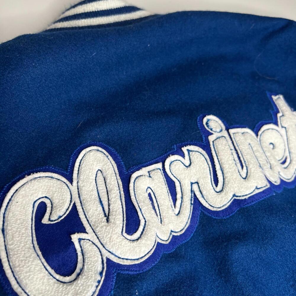 NEFF Varsity Letterman Jacket Clarinet Blue Wool Blend Size XL - Picture 8 of 10